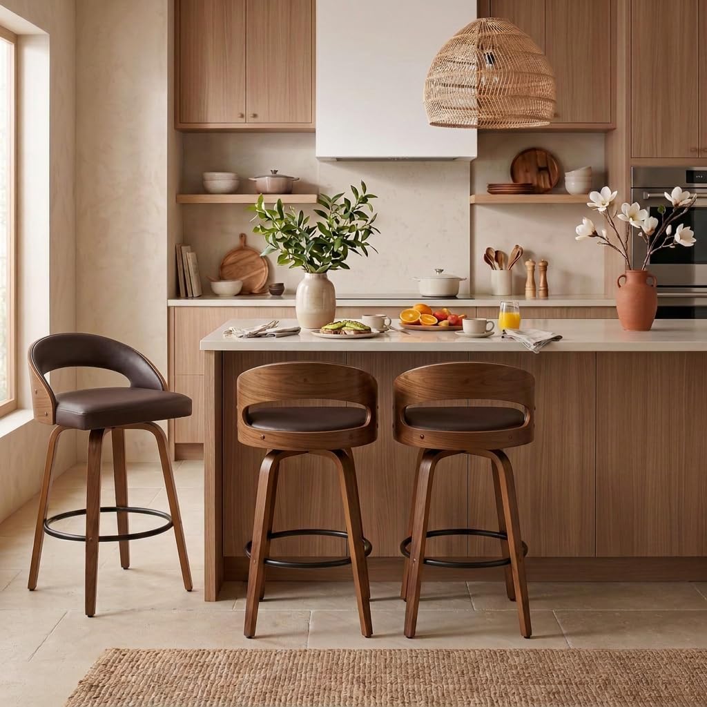 61849YaU6eL._AC_SL1024_.jpg Medieval-Modern Modern Swivel Bar Stools (Set of 3) - Image 1